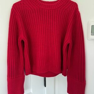 J. Crew Vibrant Red Crew Neck Sweater